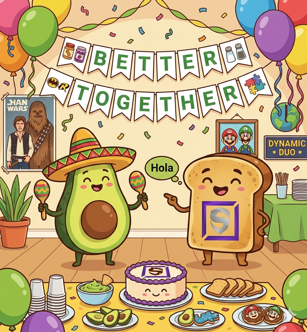Better Together celebration artwork featuring Conecta and SilverLine branding
